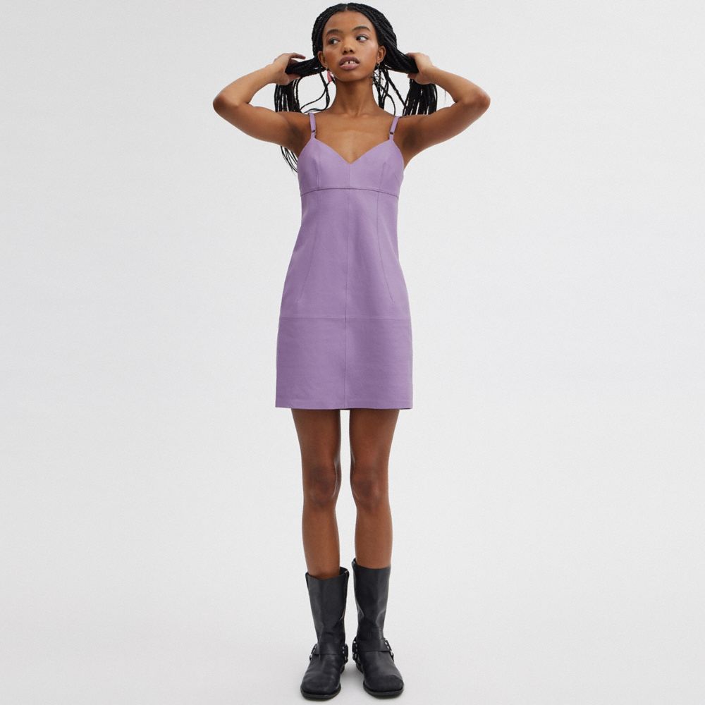 Purple Coach Short Leather Women Dress | PH_CH65900