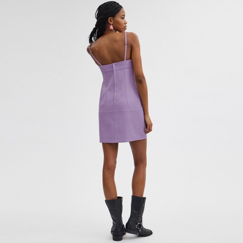 Purple Coach Short Leather Women Dress | PH_CH65900