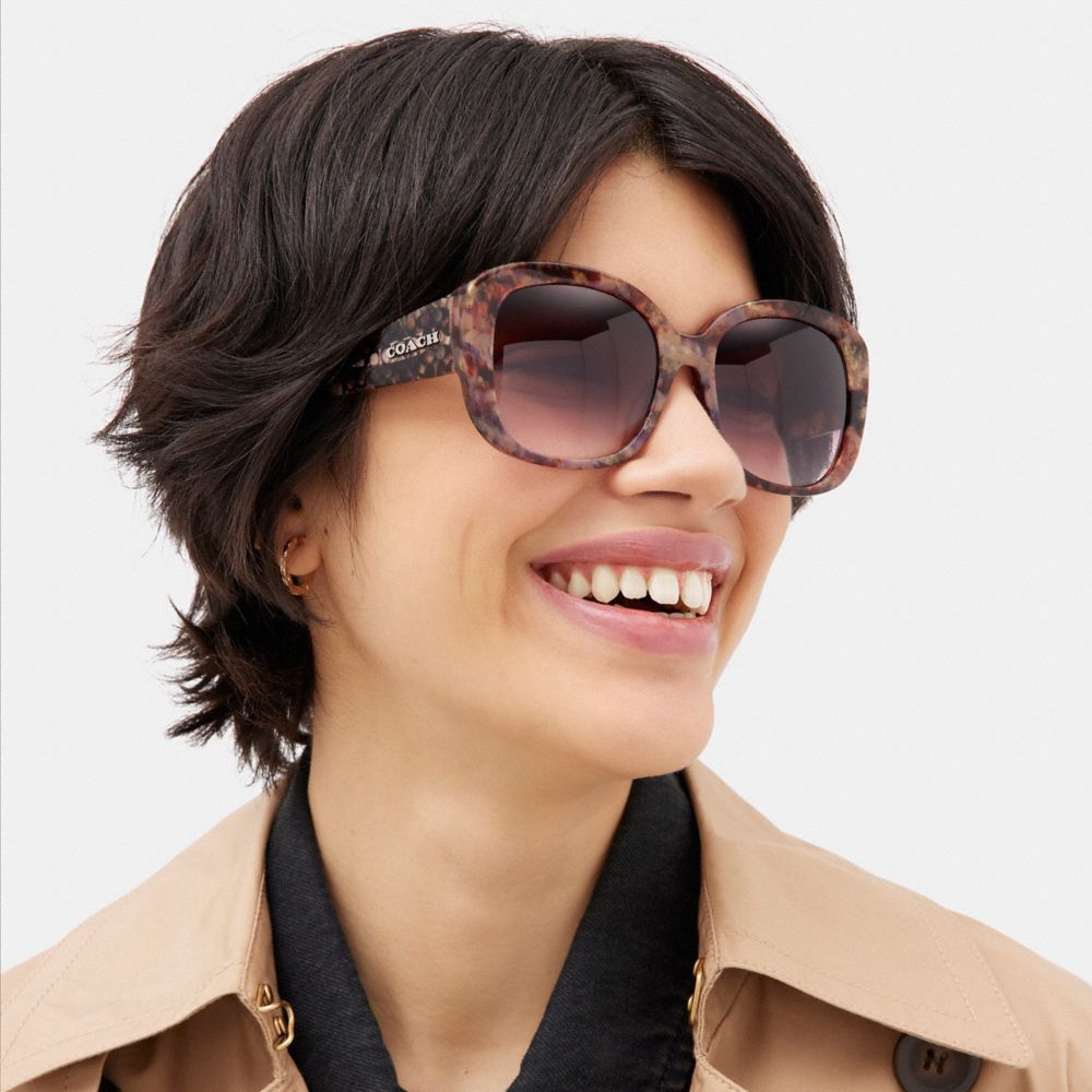 Purple Coach Signature Oversized Square Women Sunglasses | PH_CH49513