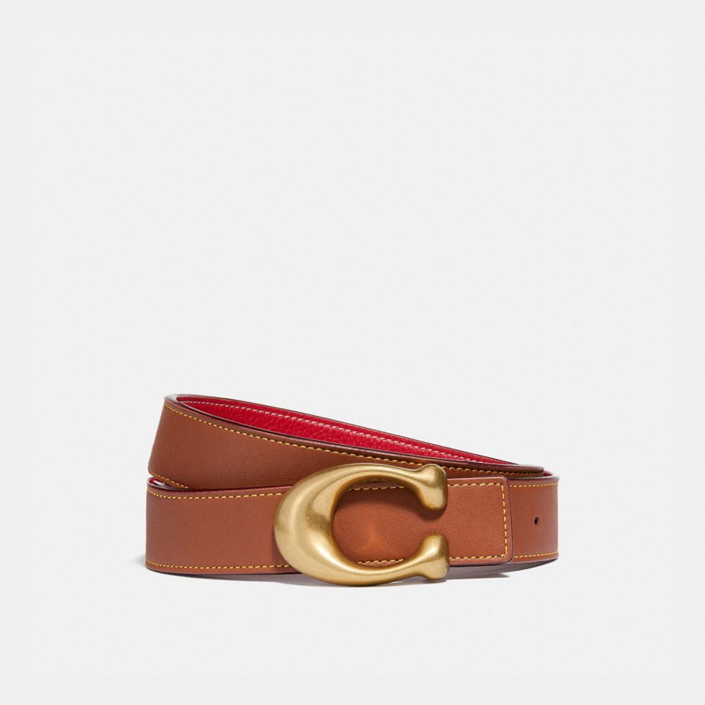 Red Coach C Hardware Reversible Belt 32 Mm Brass Women Belts | PH_CH84248