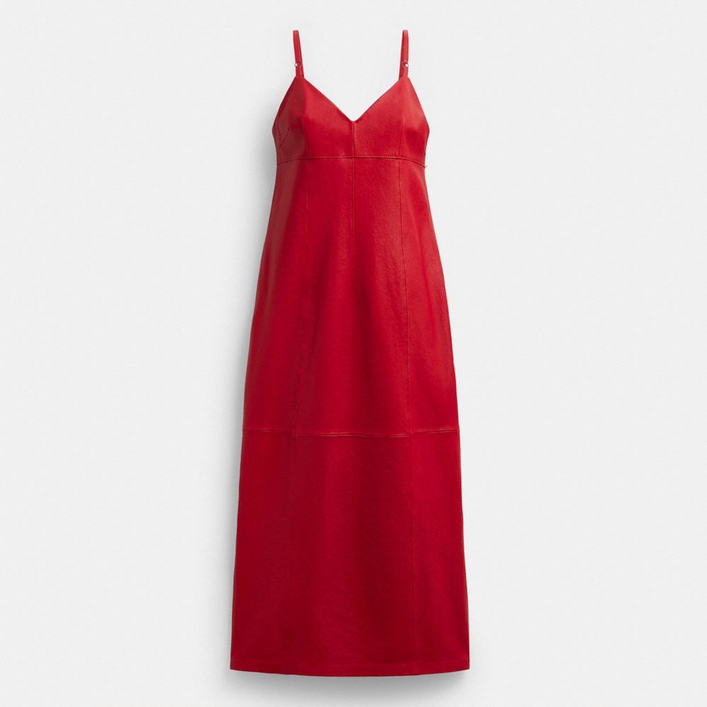 Red Coach Long Leather Women Dress | PH_CH23085