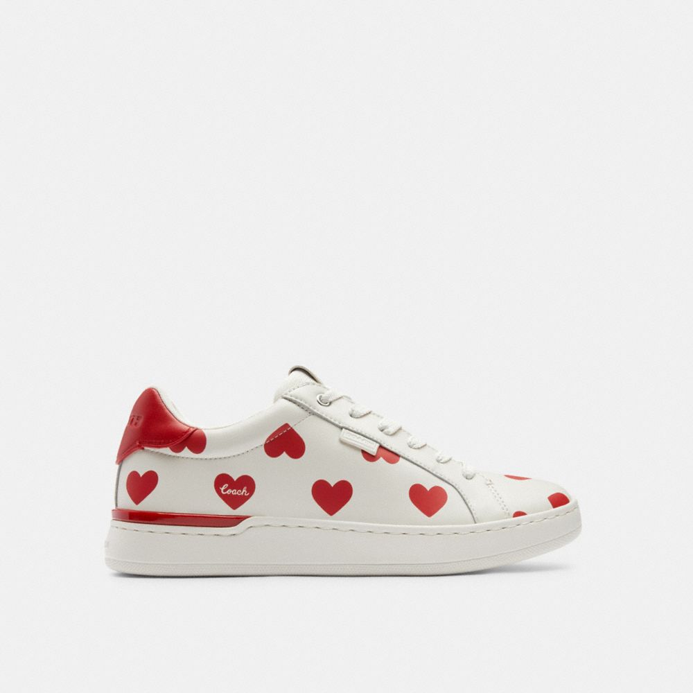 Red Coach Lowline Low Top With Valentine's Print Chalk Women Sneakers | PH_CH43601