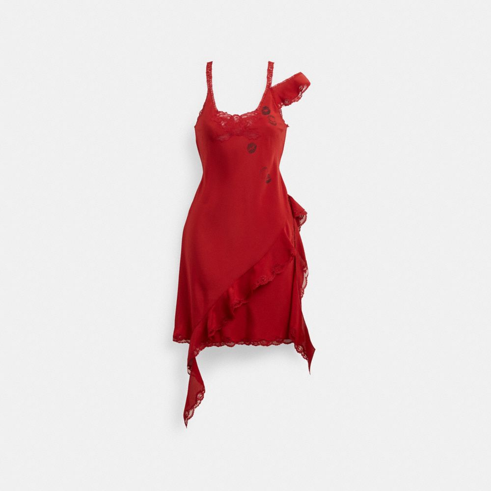 Red Coach Mini Ruffle Women Dress | PH_CH99892