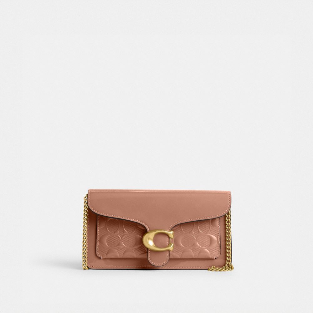 Rose Coach Tabby Chain In Signature Leather Patent Leather Women Crossbody Bags | PH_CH30587