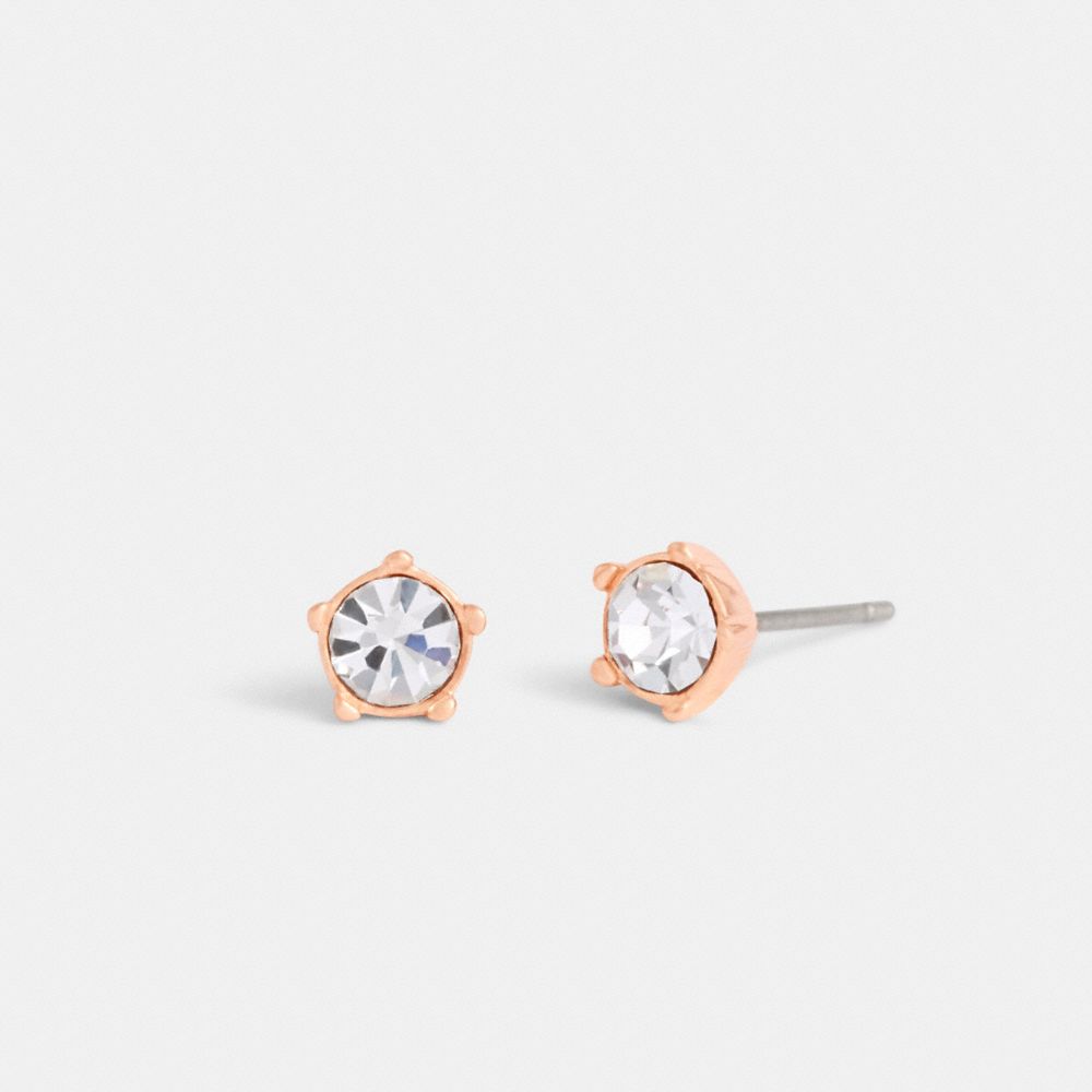 Rose Gold Coach Halo Tea Stud Women Earrings | PH_CH44542