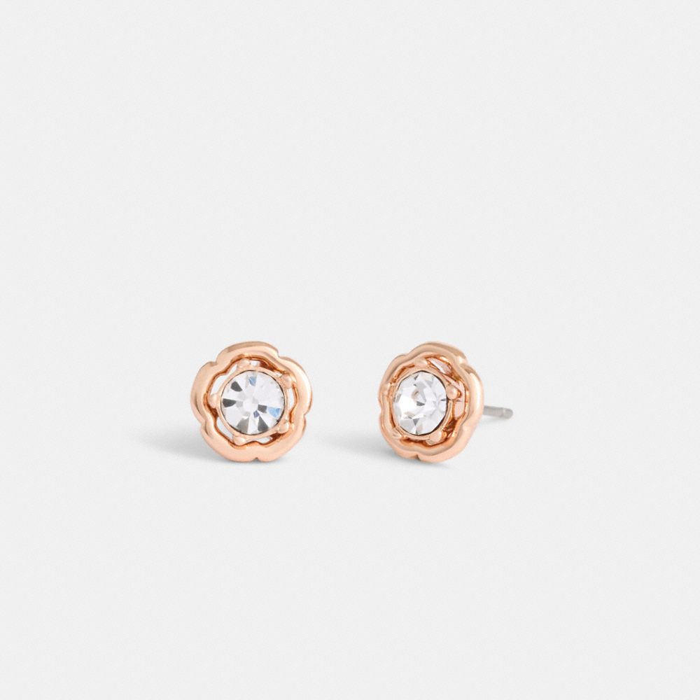 Rose Gold Coach Halo Tea Stud Women Earrings | PH_CH44542