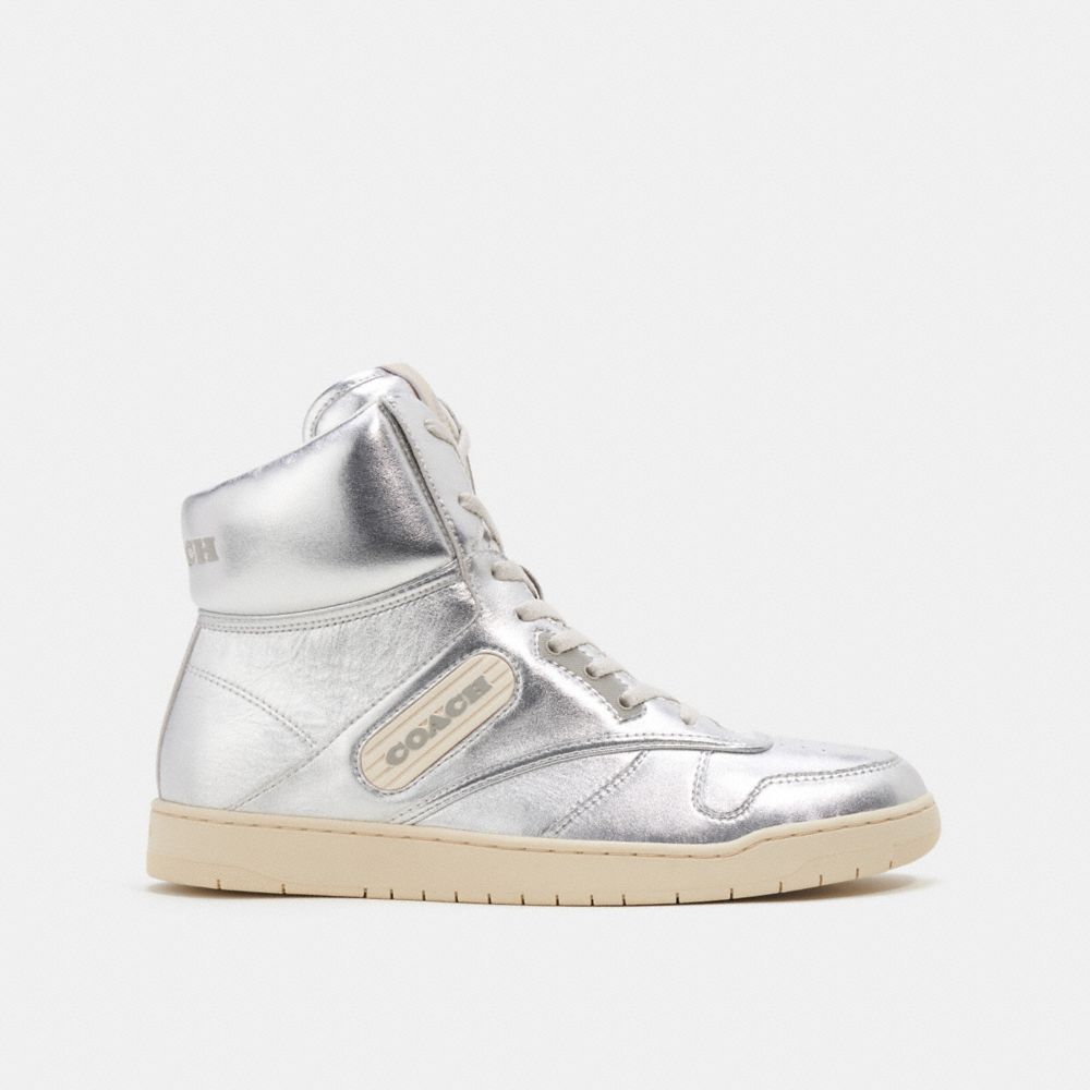 Silver Coach C202 High Top Women Sneakers | PH_CH79755