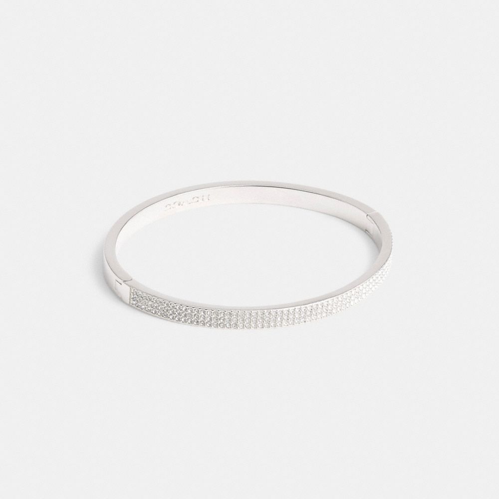 Silver Coach Pavé Hinged Bangle Women Bangles | PH_CH45900