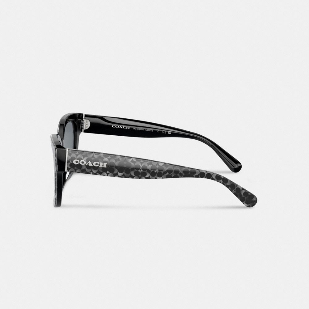 Silver Coach Signature Oversized Rectangle Pearlized Signature Women Sunglasses | PH_CH39396