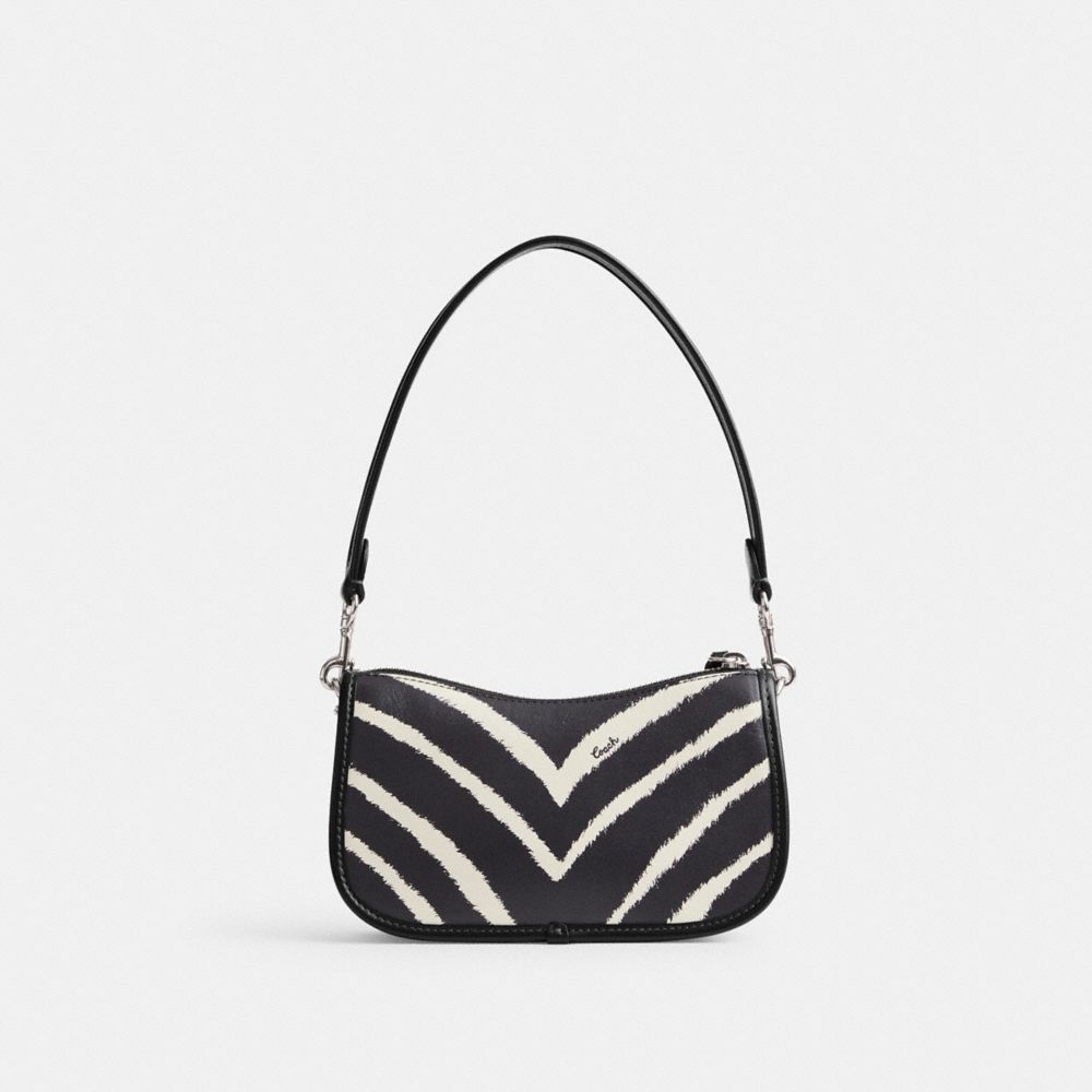 Silver Coach Swinger 20 With Zebra Print Refined Calf Leather Women Shoulder Bags | PH_CH18479