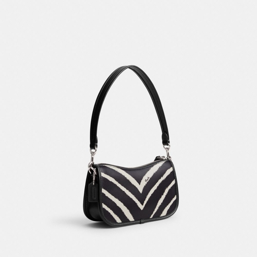 Silver Coach Swinger 20 With Zebra Print Refined Calf Leather Women Shoulder Bags | PH_CH18479