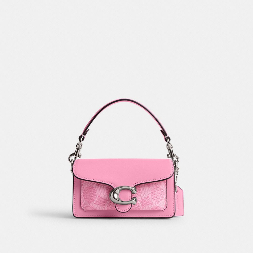 Silver / Pink Coach Tabby 12 In Signature Women Crossbody Bags | PH_CH90328