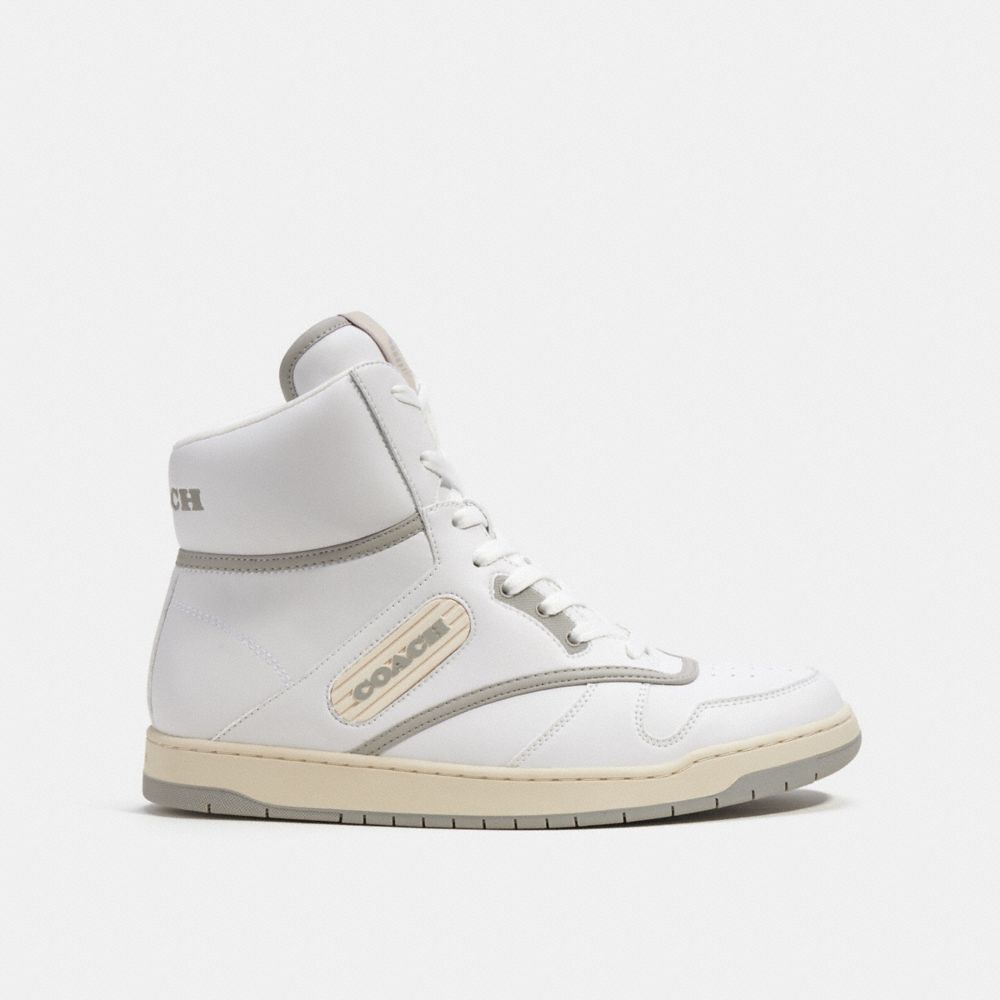 White Coach C202 High Top Optic Men Sneakers | PH_CH68311