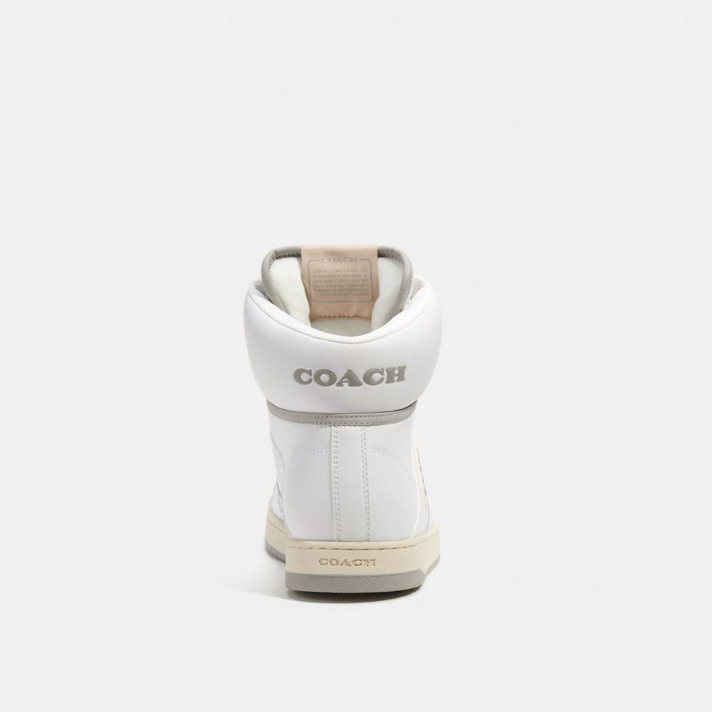 White Coach C202 High Top Optic Men Sneakers | PH_CH68311