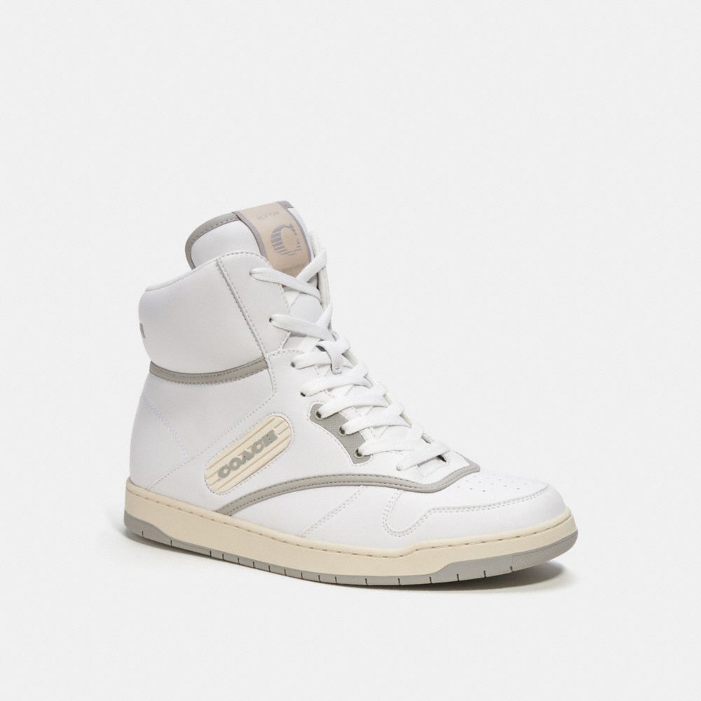 White Coach C202 High Top Optic Men Sneakers | PH_CH68311