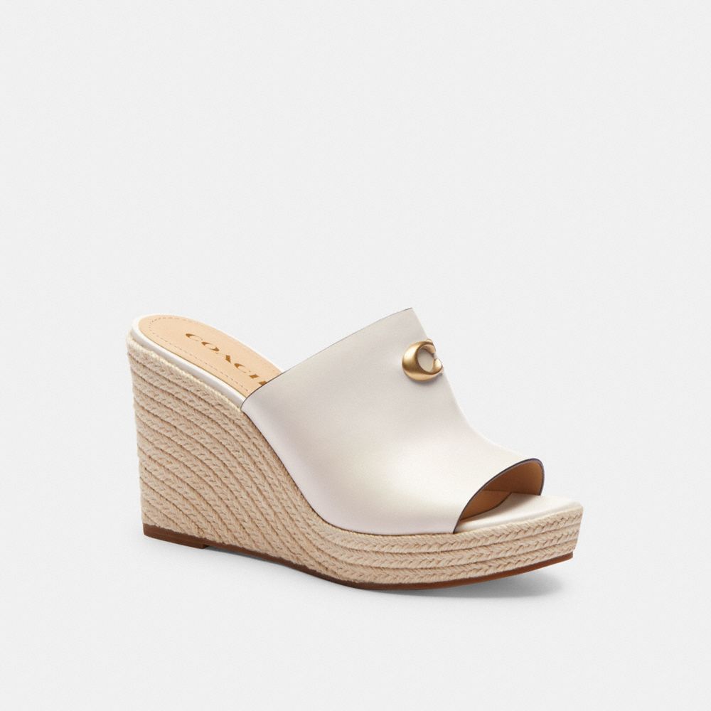 White Coach Gloria Wedge Chalk Women Sandals | PH_CH62346