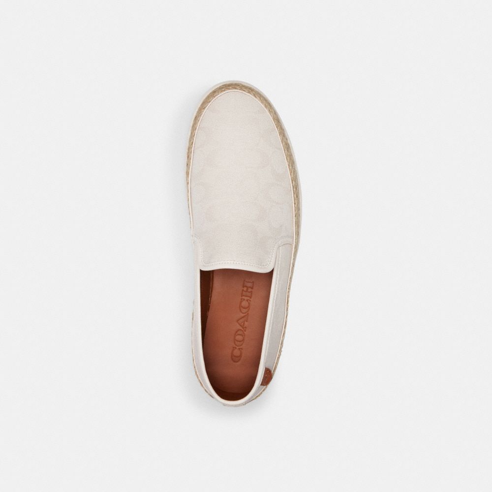 White Coach Miles In Signature Jacquard Chalk Men Espadrille | PH_CH25724