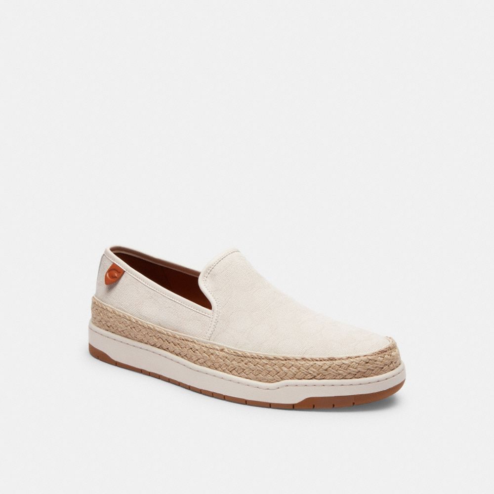 White Coach Miles In Signature Jacquard Chalk Men Espadrille | PH_CH25724