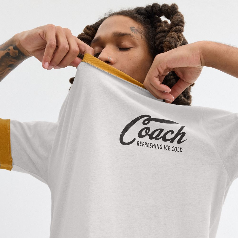 White Coach Ringer Men T Shirts | PH_CH16613