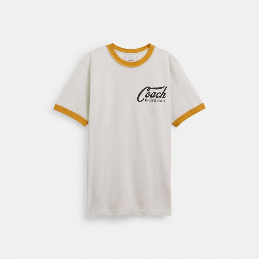 White Coach Ringer Men T Shirts | PH_CH16613