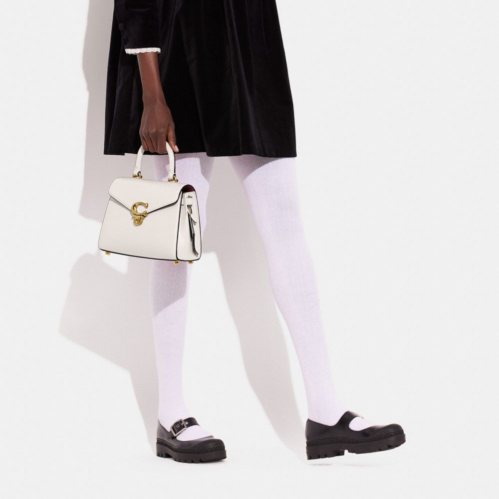 White Coach Sammy Top Handle Refined Calf Leather Women Handbag | PH_CH13067