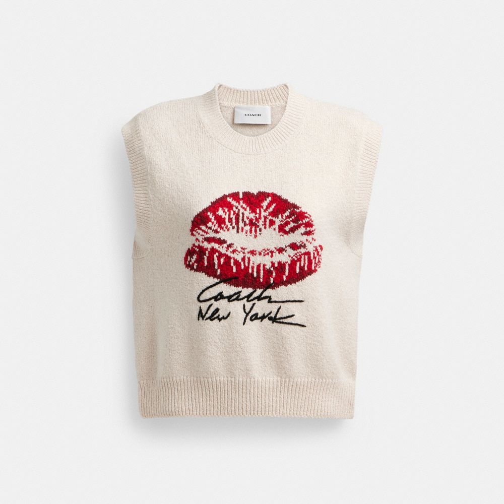 White Coach Signature Kiss Print Women Sweaters | PH_CH32722