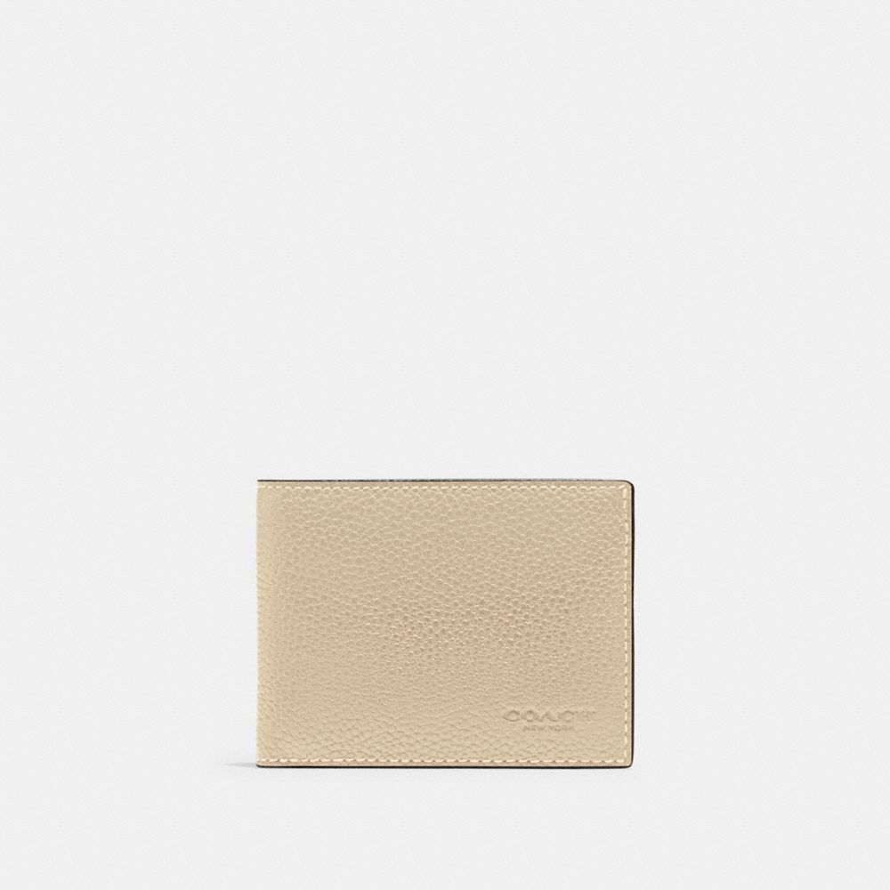 White Coach Slim Billfold Wallet Polished Pebble Leather Men Billfolds | PH_CH21558