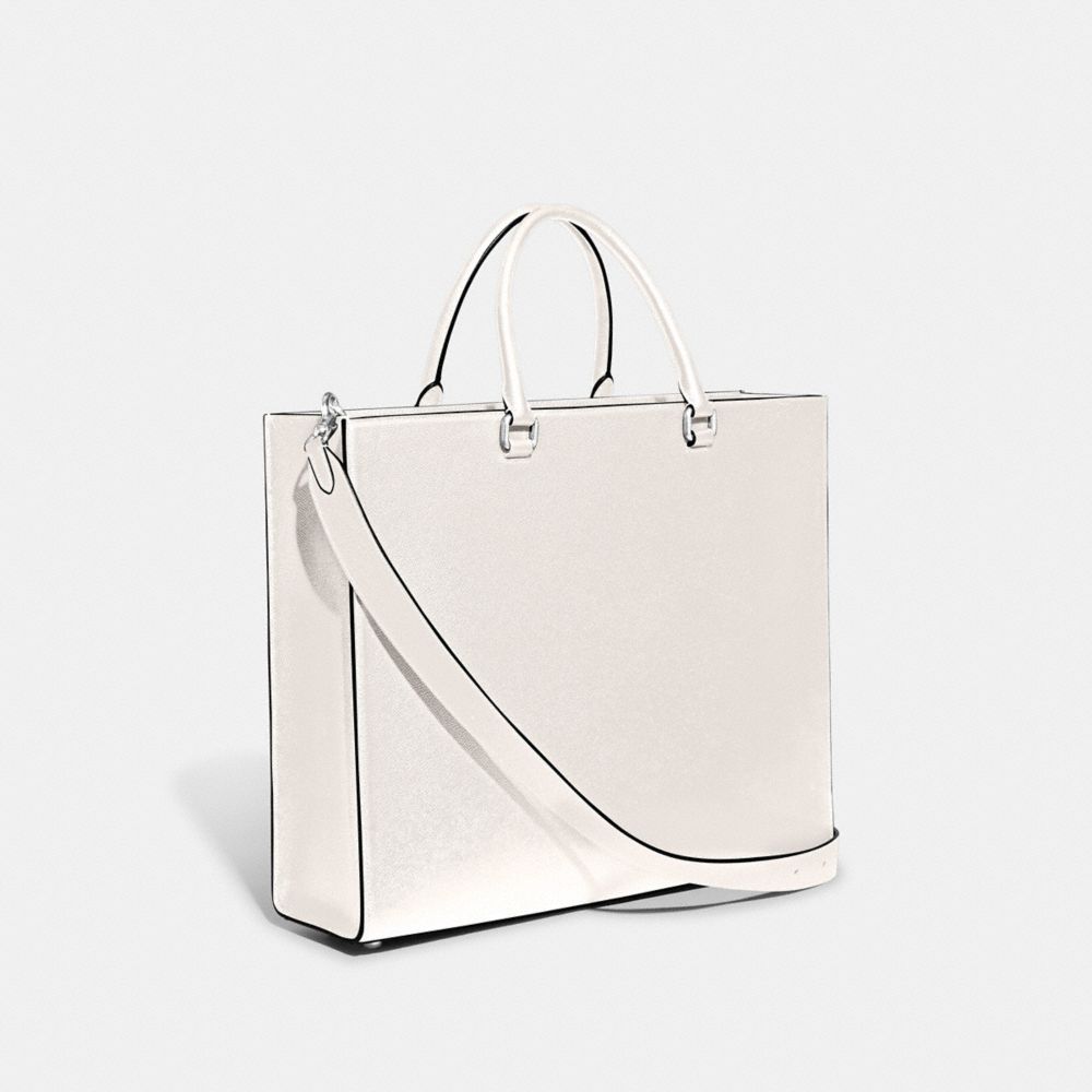 White Coach Tote 40 With Signature Canvas Chalk Men Tote Bag | PH_CH77748