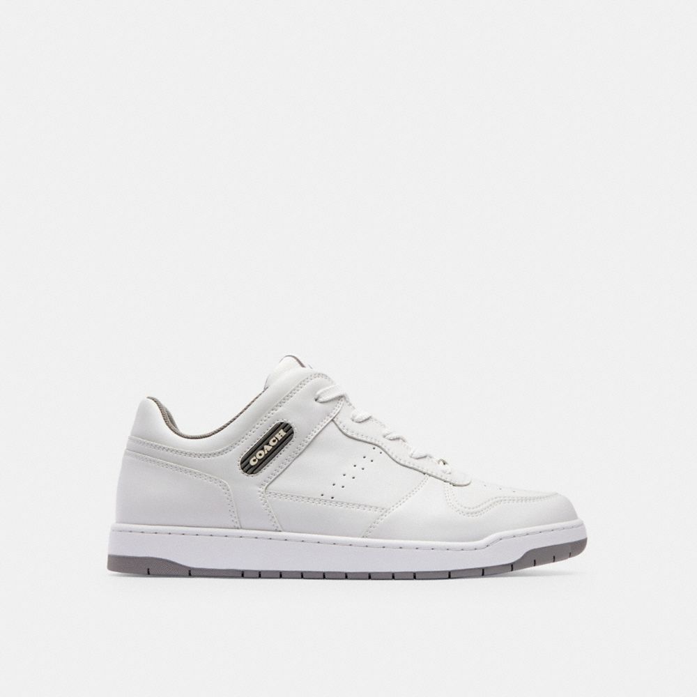 White / Grey Coach C201 Optic Men Sneakers | PH_CH74860