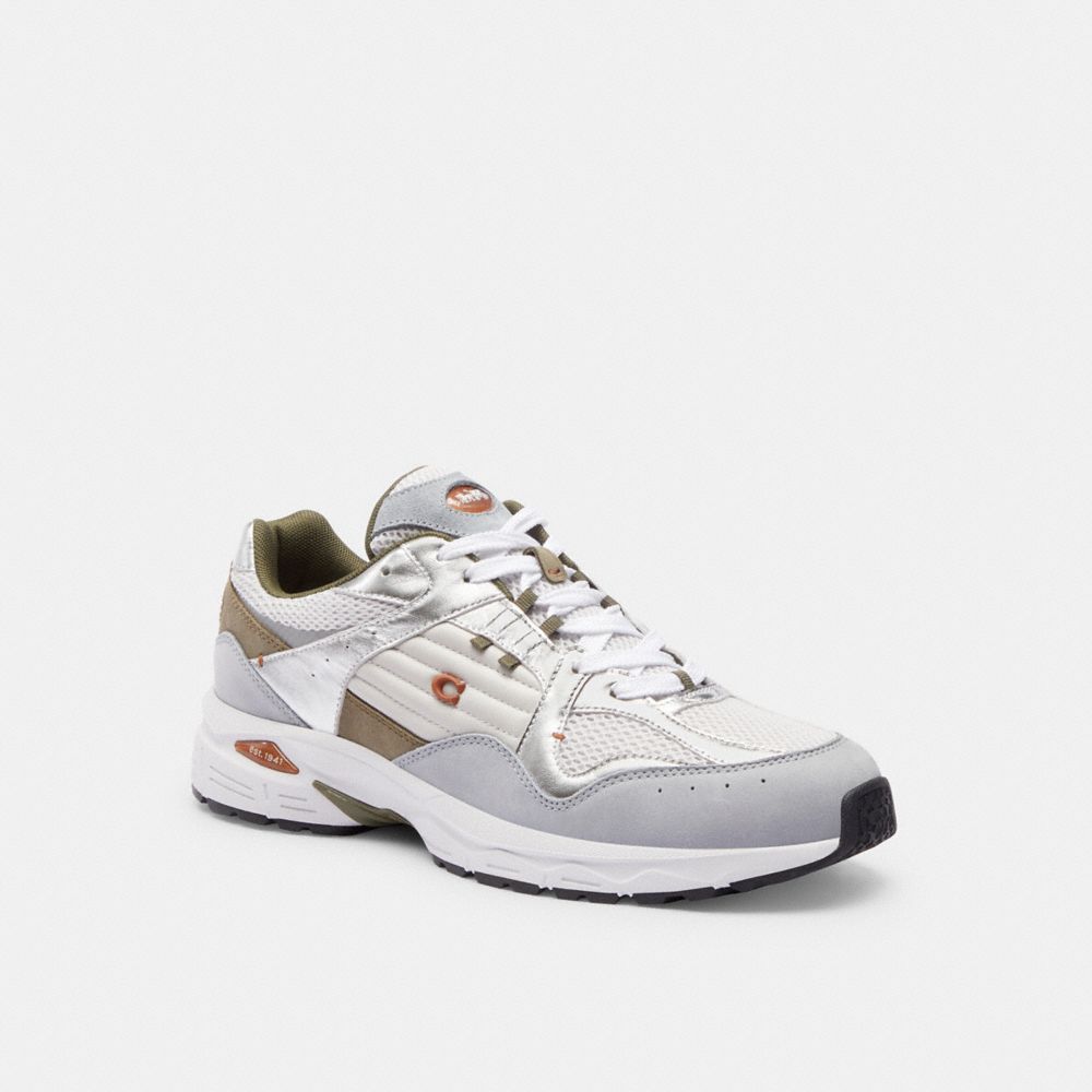 White / Grey Coach C301 Optic Men Sneakers | PH_CH73596