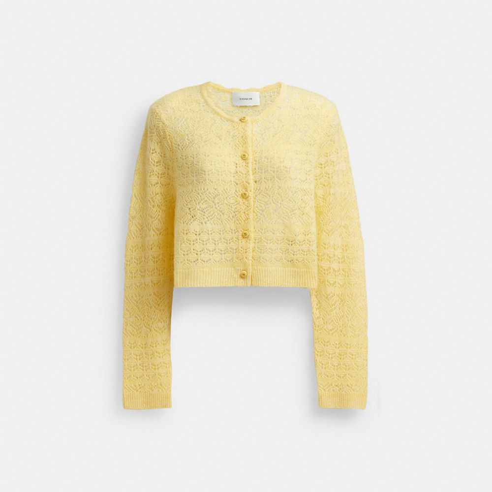 Yellow Coach Lace Knit Women Cardigan | PH_CH23296